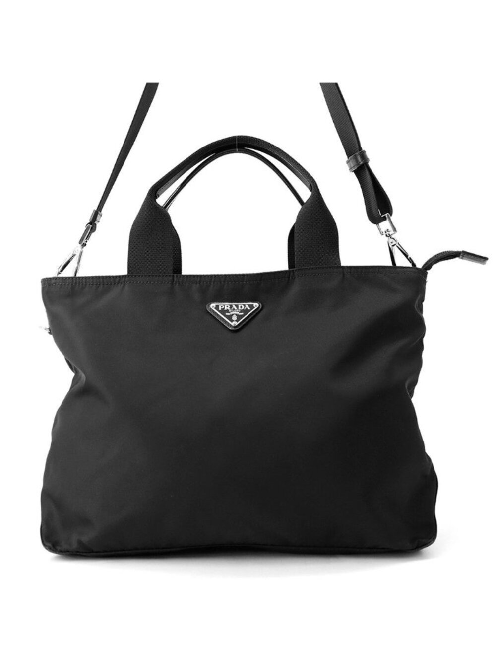 Prada Handbag Nylon Triangle Logo 2-Way Shoulder Black